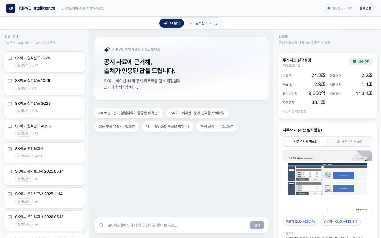 KIPVC Intelligence (KIPVC 인텔리전스) 랜딩 페이지